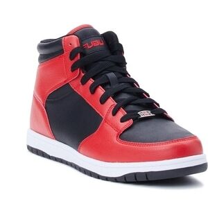 Fubu Men's Red and Black High-Top Sneakers